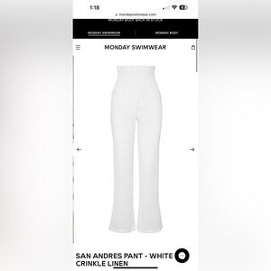 White Linen Pants - Crinkle